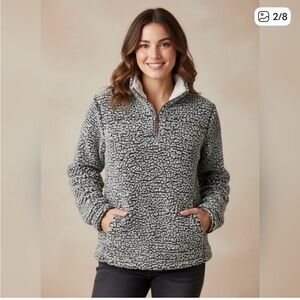 Cozy Gray Sherpa Pullover